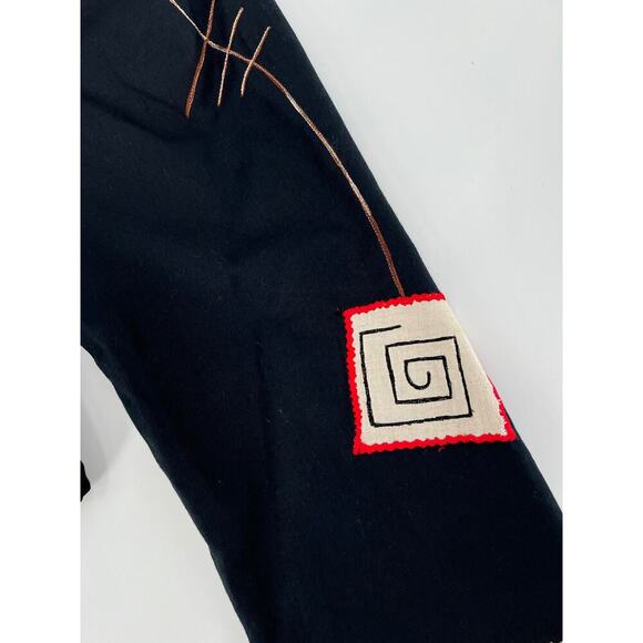 Fashion Bug Vintage Jacket Womens 14/16 Red Black Button Embroidered Patchwork - Picture 13 of 16